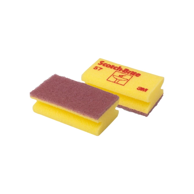 Schuurspons Scotch-Brite delicate oppervlakken 70x130mm geel 10 stuks
