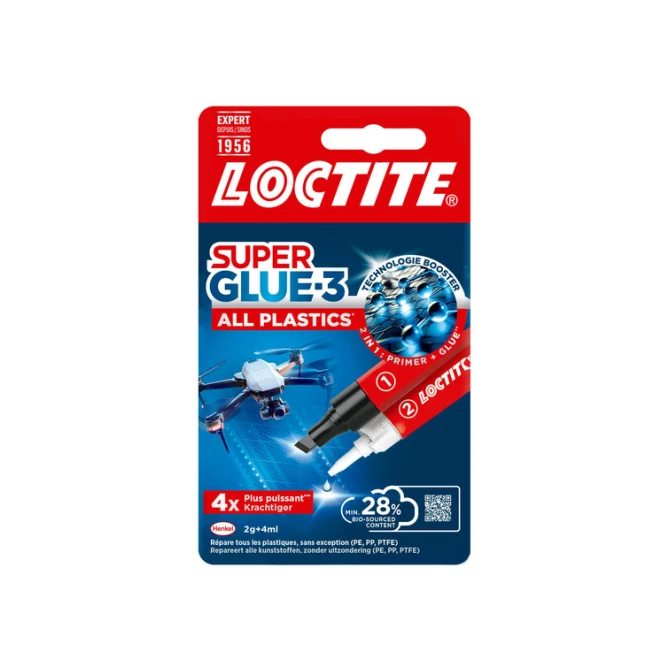 Secondenlijm Loctite All Plastic 2gram + 4 ml