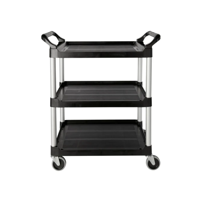 Serveerwagen Rubbermaid met 10cm zwenkwielen zwart