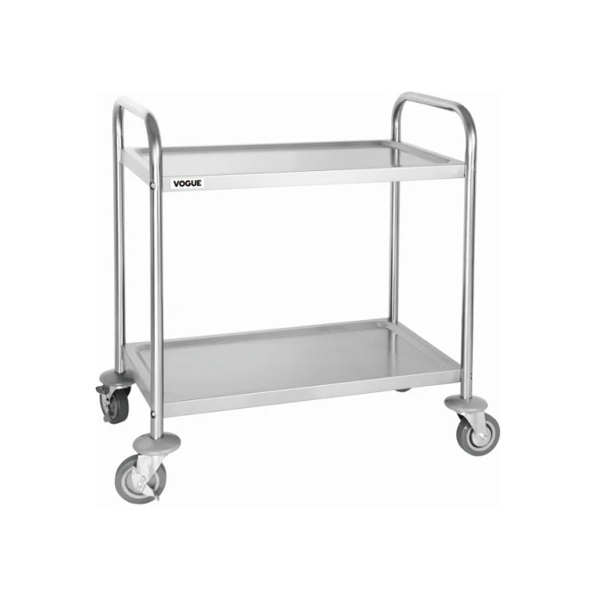 Serveerwagen Vogue met 2 plateaus 82.5x71 cm RVS
