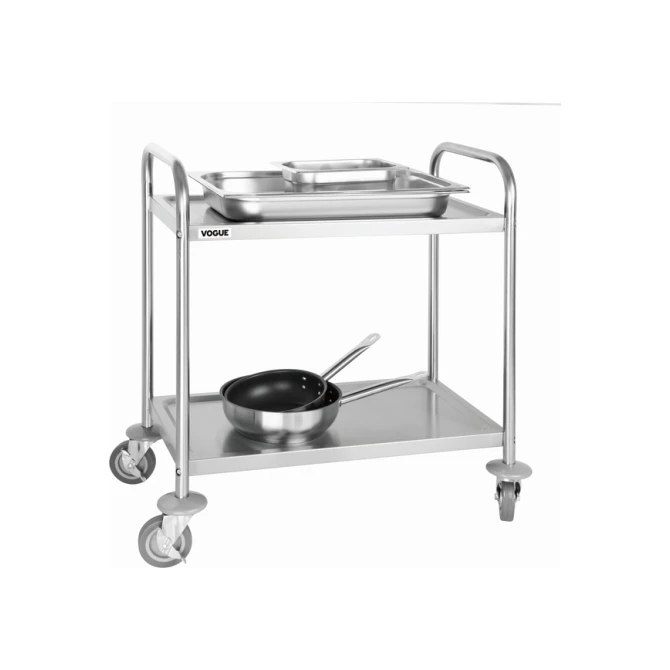 Serveerwagen Vogue met 2 plateaus 82.5x71 cm RVS