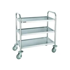 Serveerwagen Vogue met 3 plateaus 82.5x71 cm RVS
