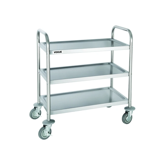 Serveerwagen Vogue met 3 plateaus 82.5x71 cm RVS