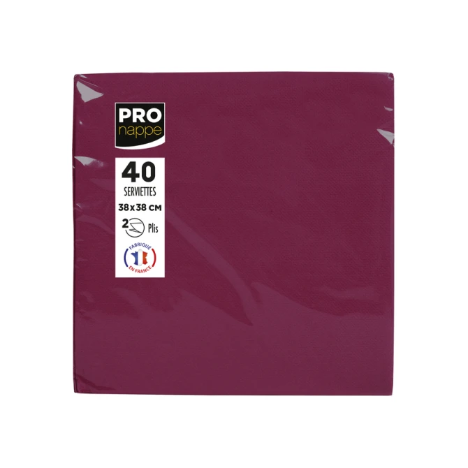 Servet Pronappe 1/4 vouw 2-laags 380x380mm 40 vel bordeauxrood