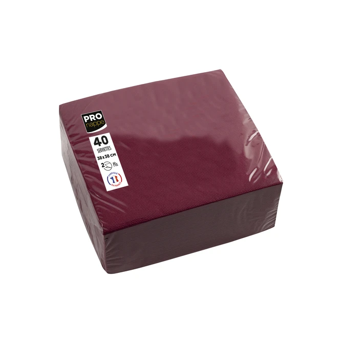 Servet Pronappe 1/4 vouw 2-laags 380x380mm 40 vel bordeauxrood