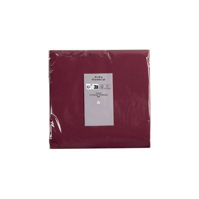 Servet Pronappe 1/4 vouw 2-laags 380x380mm 40 vel bordeauxrood