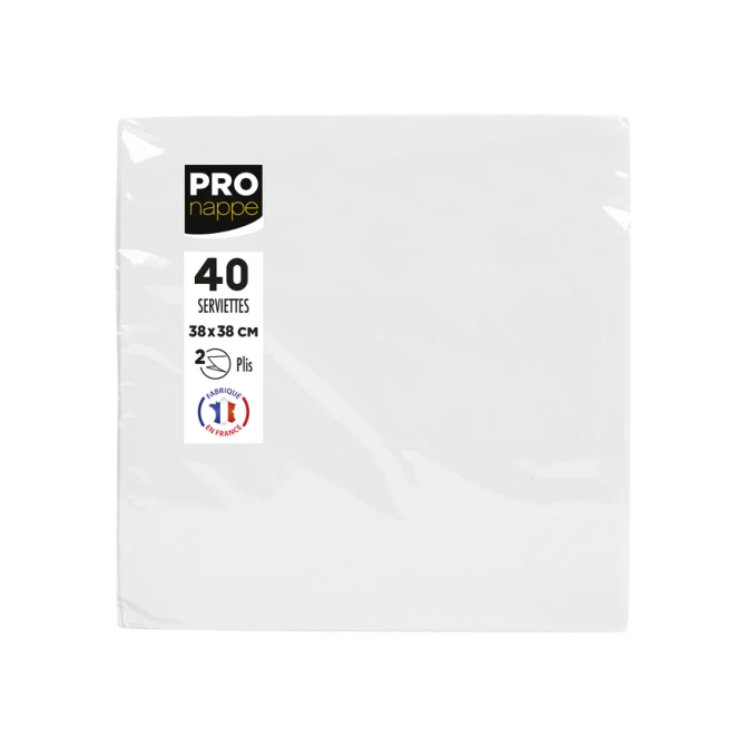 Servet Pronappe 1/4 vouw 2-laags 380x380mm 40 vel wit