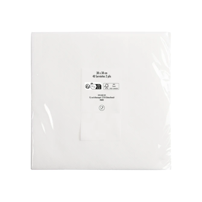 Servet Pronappe 1/4 vouw 2-laags 380x380mm 40 vel wit