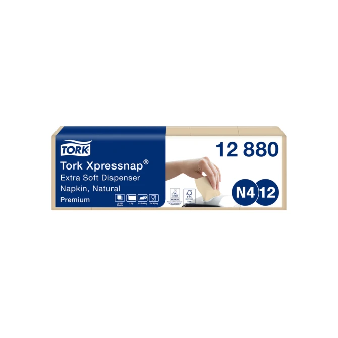 Servet Tork N4 Xpressnap Premium 1/2 vouw 2-laags 213x165mm 1000 vel naturel 12880