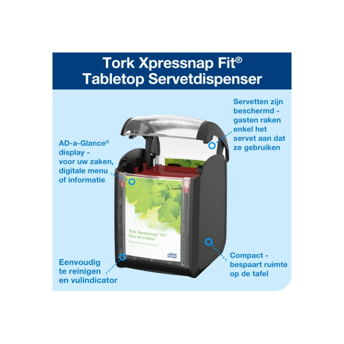 Servetdispenser Tork N14 Xpressnap Fit Signature line zwart 272900