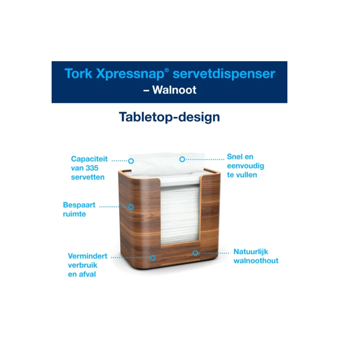 Servetdispenser Tork N4 Xpressnap Signature line walnoot 273002