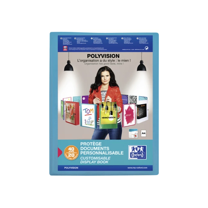 Showalbum Oxford Polyvision A4 20-tassen PP blauw