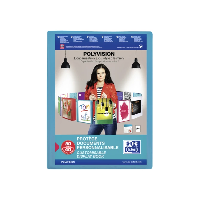 Showalbum Oxford Polyvision A4 40-tassen PP blauw
