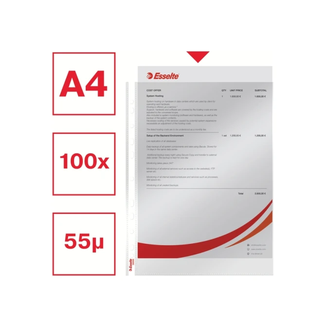 Showtas Esselte copy safe 0.06mm PP A4 glashelder 100 stuks
