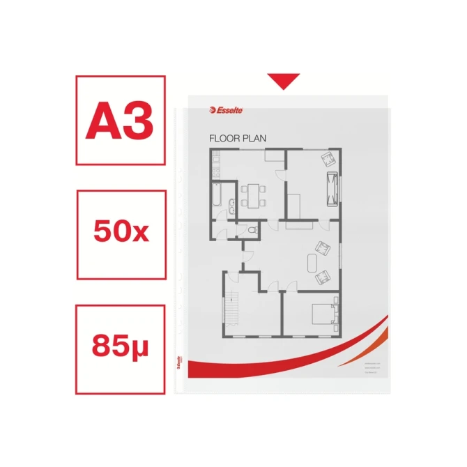 Showtas Esselte PP A3 recht 50 stuks