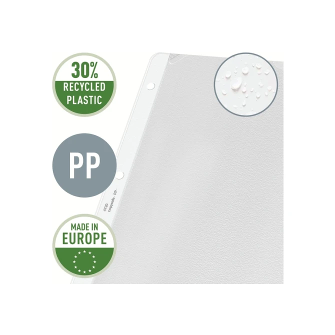 Showtas Leitz Premium copy safe 0.13mm 4-gaats PP A4 transparant 100 stuks