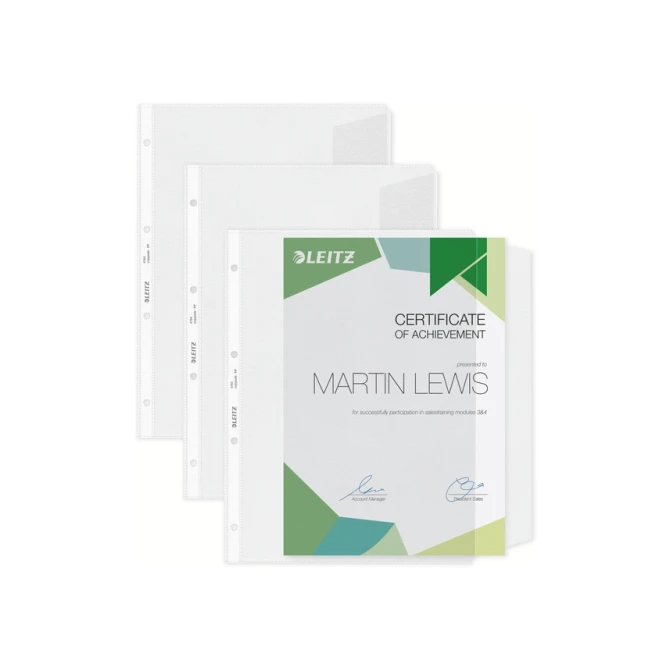 Showtas Leitz Premium met klep copy safe 0.13mm PP A4 transparant 50 stuks