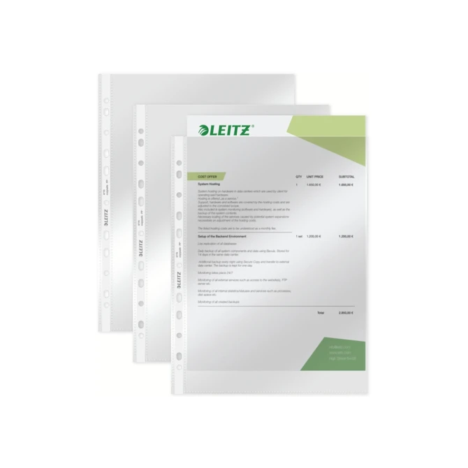 Showtas Leitz Premium standaard copy safe 0.08mm PP A4 transparant 100 stuks