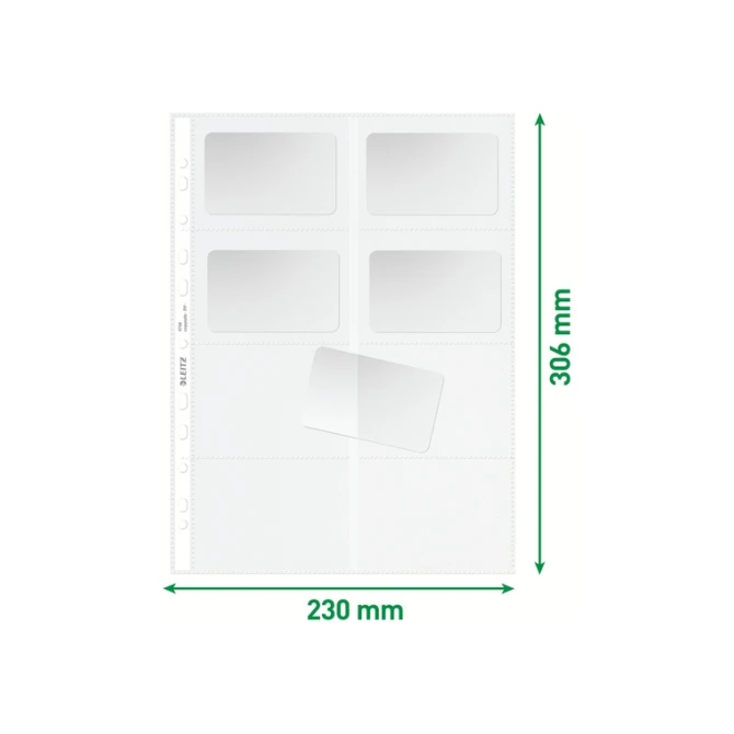 Showtas Leitz Premium voor visitekaartjes copy safe PP A4 glashelder 10 stuks