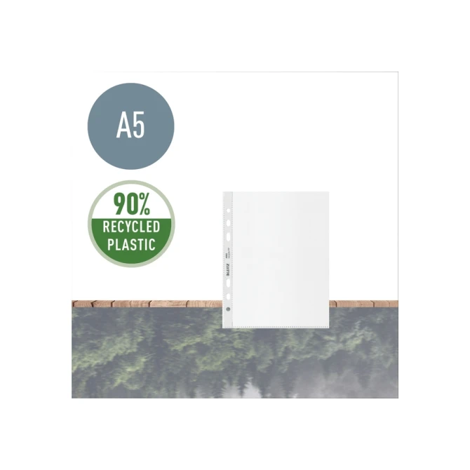 Showtas Leitz Recycle 100µ 6-gaats PP A5 transparant 25 stuks