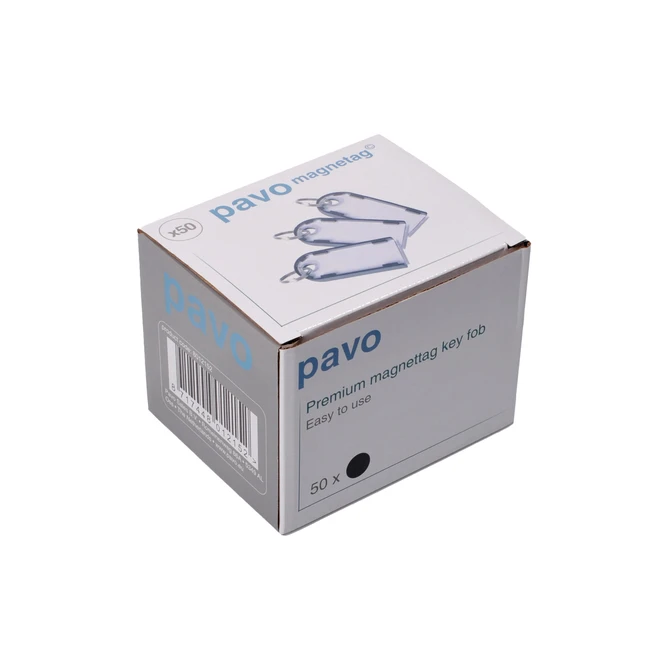 Sleutellabel Pavo magnetisch 50 stuks zwart