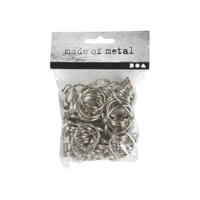 Sleutelring Creativ Company zilverkleurig 25mm 100 stuks
