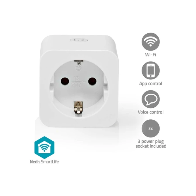 Slimme stekker Nedis Smartlife Wifi 3 stuks wit