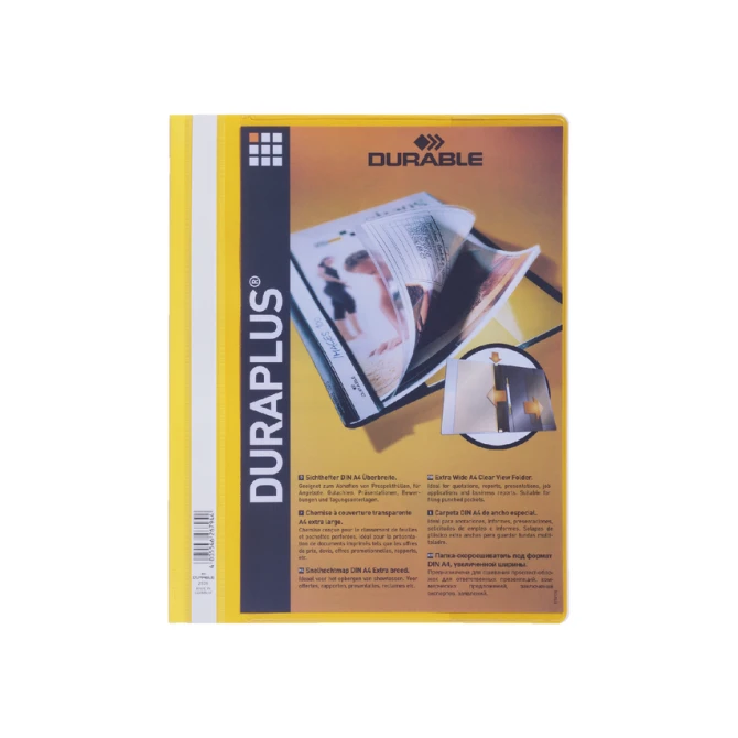 Snelhechtmap Durable Duraplus A4 geel