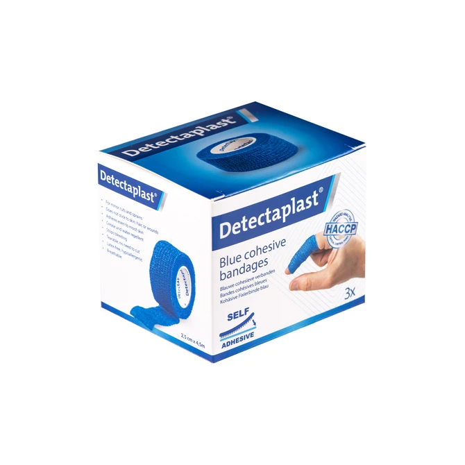 Snelpleister blauw Detectaplast 2,5cmx4,5m 3 stuks
