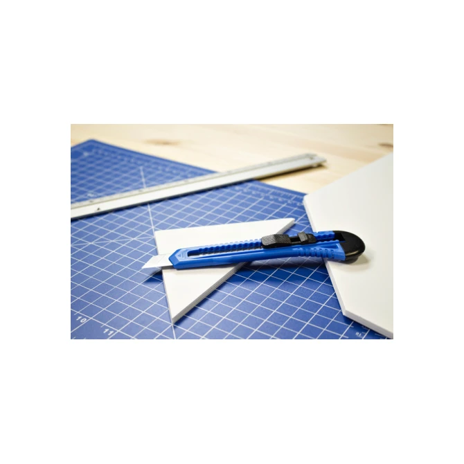 Snijmes Westcott office 18mm met schuifsluiting blauw
