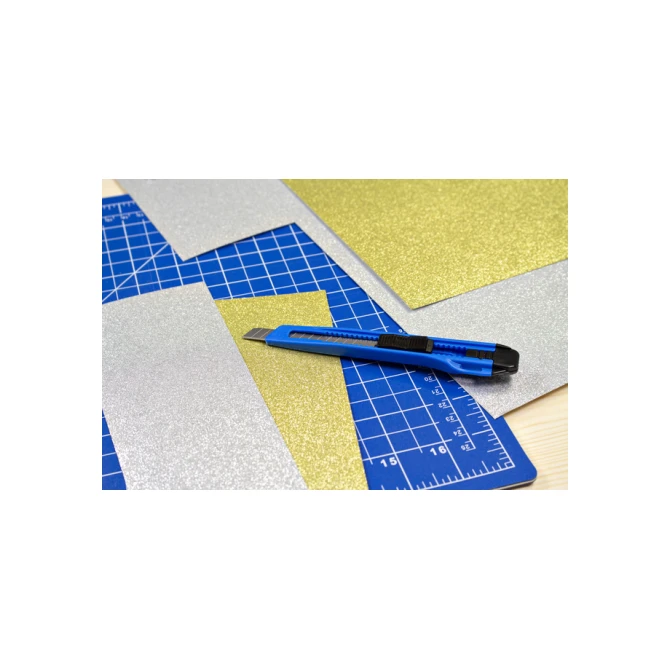 Snijmes Westcott office 9mm met schuifsluiting blauw