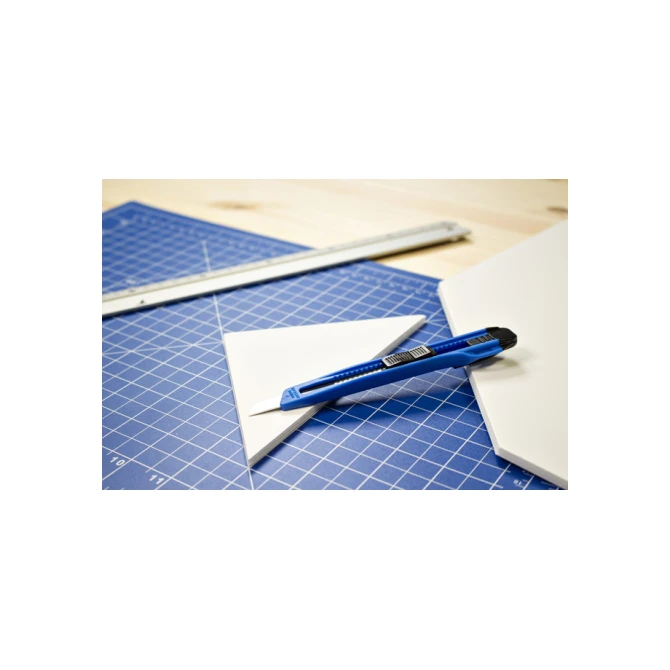 Snijmes Westcott office 9mm met schuifsluiting blauw