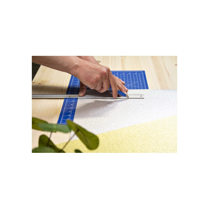 Snijmes Westcott office 9mm met schuifsluiting en metalen houder blauw