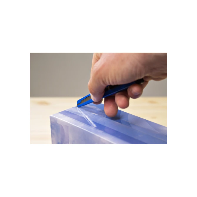 Snijmes Westcott office 9mm met schuifsluiting en metalen houder blauw