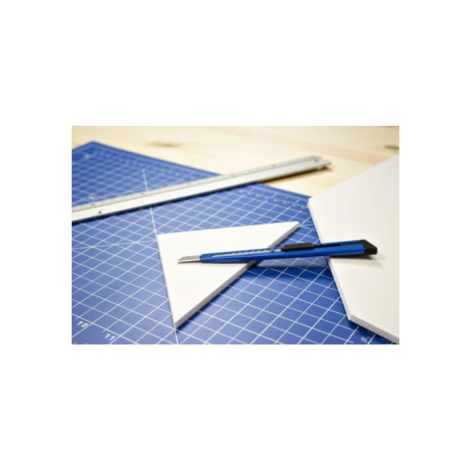 Snijmes Westcott office 9mm met schuifsluiting en metalen houder blauw