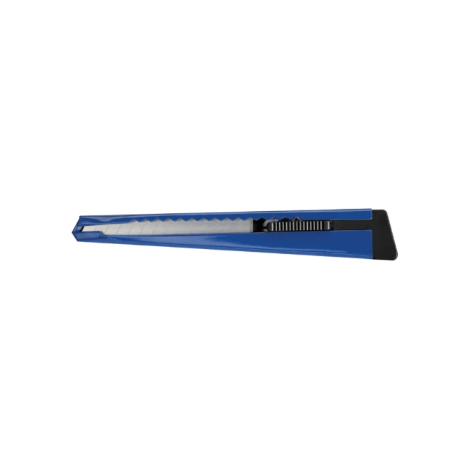 Snijmes Westcott office 9mm met schuifsluiting en metalen houder blauw