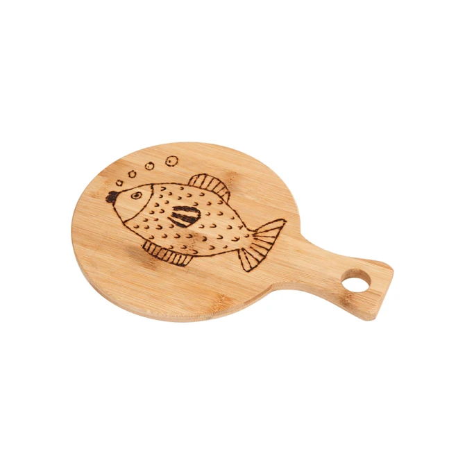 Snijplank Creativ Company rond Ø 17cm, lengte 24cm bamboe