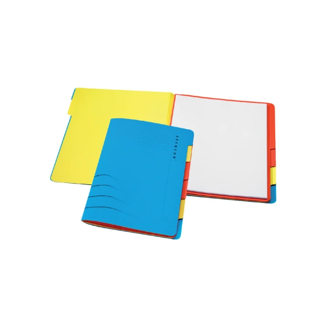 Sorteermap Secolor sixtab 6 tabbladen 100% gerecycled karton 250 gr blauw