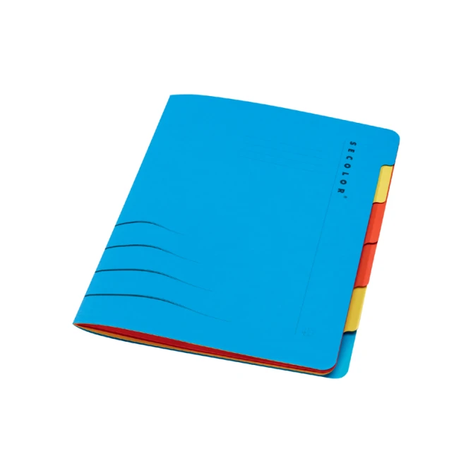 Sorteermap Secolor sixtab 6 tabbladen 100% gerecycled karton 250 gr blauw