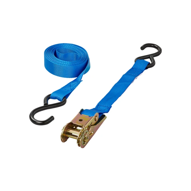 Spanband ProPlus ratel 5 meter met 2 haken blauw