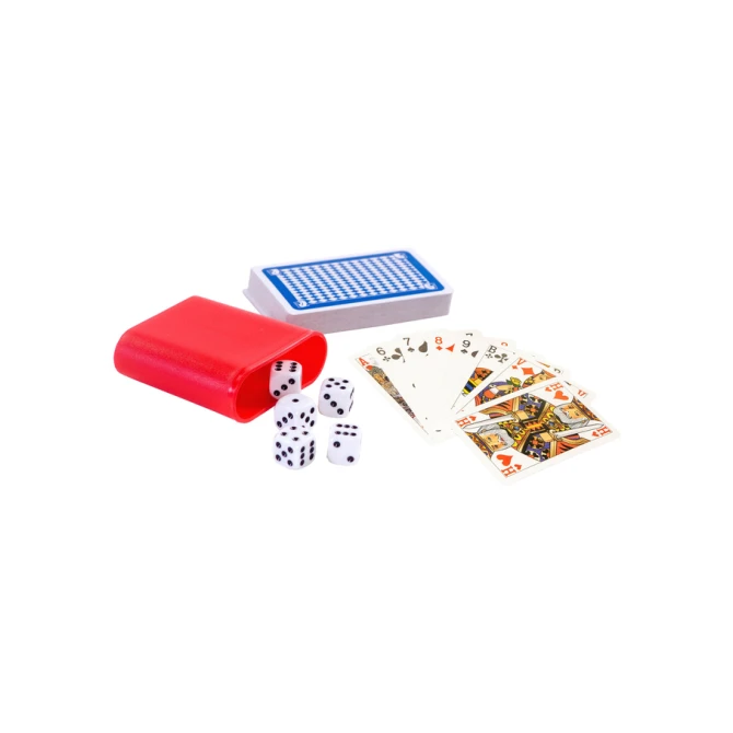 Spel speelkaarten en dobbelen Clown
