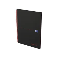 Spiraalblok Oxford Black n' Red A4 lijn 140 pagina's 80gr