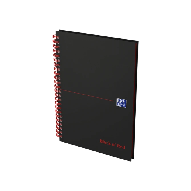 Spiraalblok Oxford Black n' Red A5 lijn 140 pagina's 80gr
