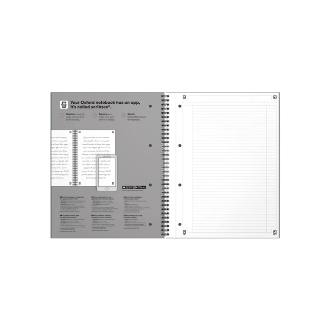Spiraalblok Oxford International Notebook A4+ lijn petrol blauw