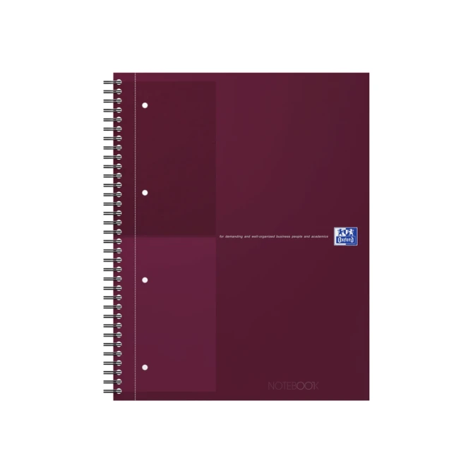 Spiraalblok Oxford International Notebook A4+ lijn rood