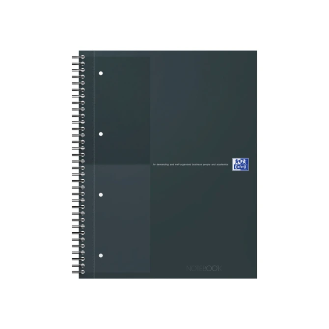 Spiraalblok Oxford International Notebook A4+ lijn zwart
