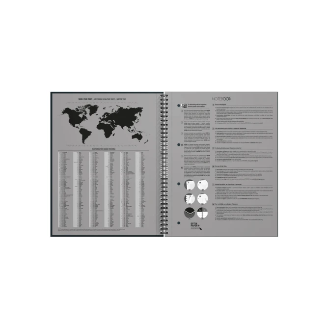 Spiraalblok Oxford International Notebook A4+ ruit 5X5mm zwart