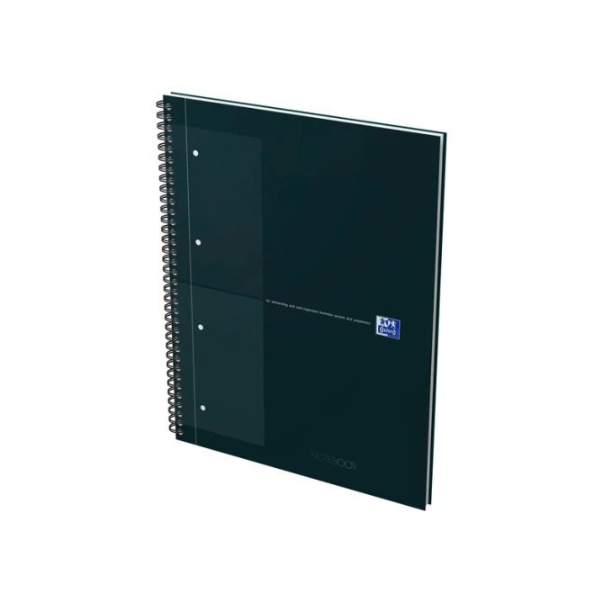 Spiraalblok Oxford International Notebook A4+ ruit 5X5mm zwart
