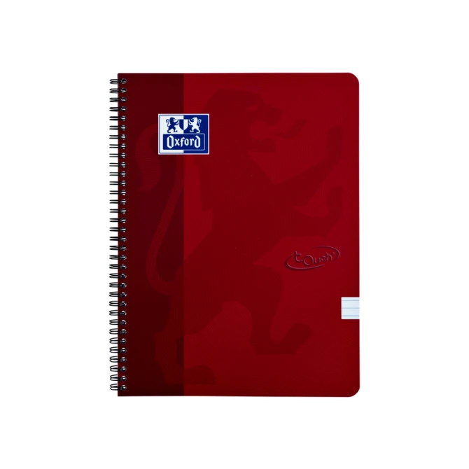 Spiraalblok Oxford Touch A4 lijn 140 pagina's 80gr rood