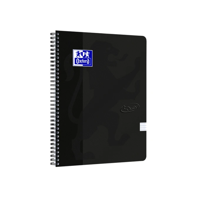 Spiraalblok Oxford Touch A4 ruit 5x5mm 140 pagina's 80gr zwart